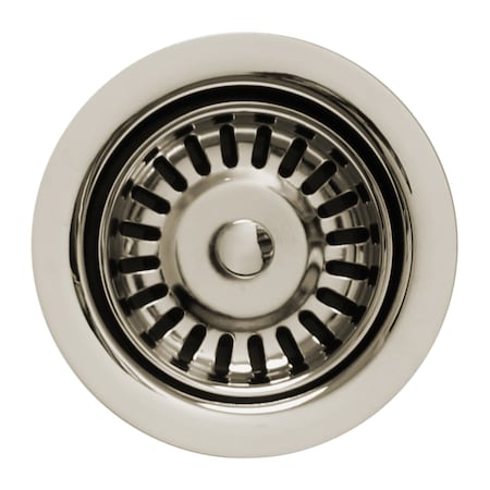 Whitehaus 3.5" Waste Disposer Trim W/ Matching Basket Strainer For Deep Sinks, Nc WH202-PN